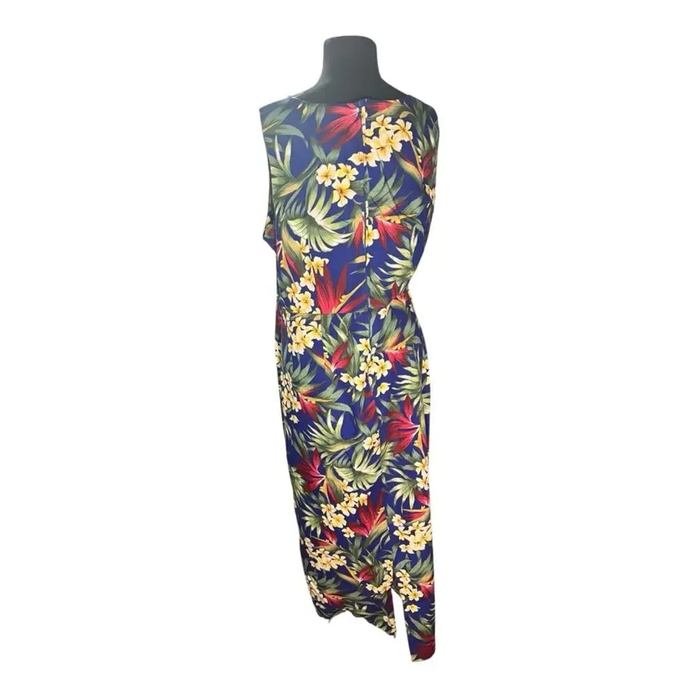 Vintage 90s Hilo Hattie Hawaiian Tropical Button Top Coord Maxi Dress Womens 20